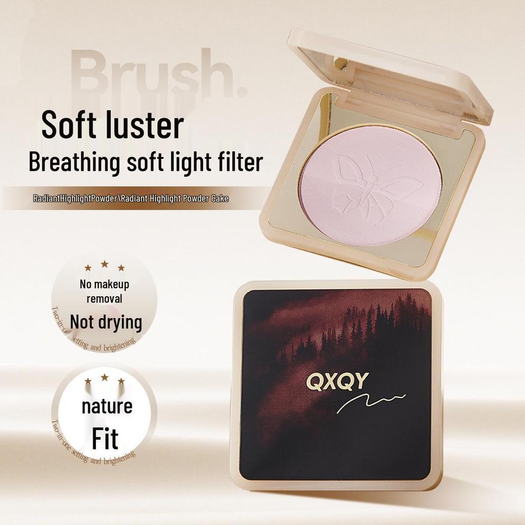 QXQY Radiant Matte Highlight & Contour Powder - Long-lasting, Oil-Control, Brightening Foundation for Touch-ups, Tear Troughs, and More
