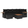 VidaXL Garden Lounge Set with Cushions 7 Pcs, Patio Sofas, Patio Furniture Set, Outdoor Furniture, Black 3259423