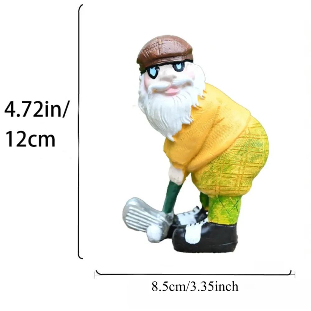 Dwarf Garden Statue Golf Elderly Resin Ornament Outdoor Decor Lawn Decoration Handmade Craft Fairy Tale Figurine Gift