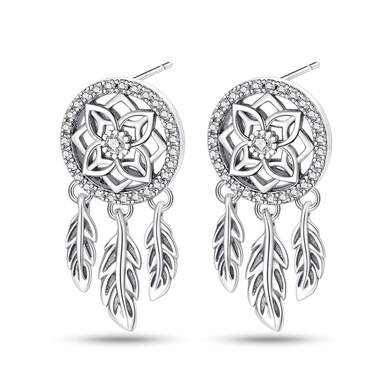 925 Sterling Silver Earring Honey bee with diamond Shells Earrings Jewelry Gift Wedding Earrings For Women Jewellery gift