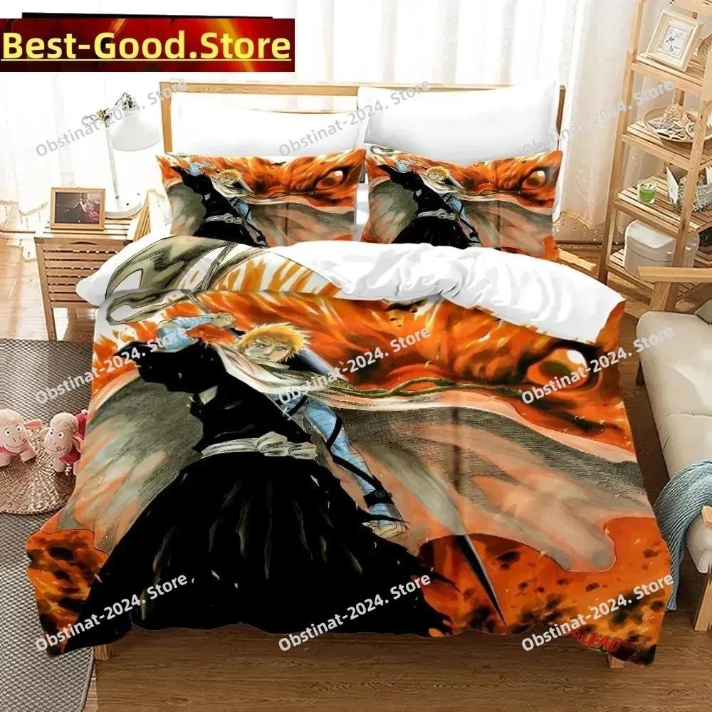 3D Anime Bleach Kurosaki Ichigo Bedding Set Printed single Comforter Quilt Duvet Cover Pillow Case 3 Pieces Sets Kids Adult Size