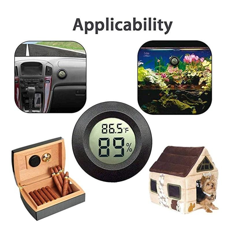 1PC Mini Hygrometer Thermometer Fahrenheit or Celsius Meter Digital LCD Monitor Indoor Room Round Humidity Temperature Gauge