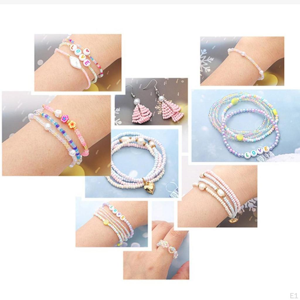 10 Grids Colorful Glass Beads, Beads Assortments Kit Spacer Small for Jewelry Making