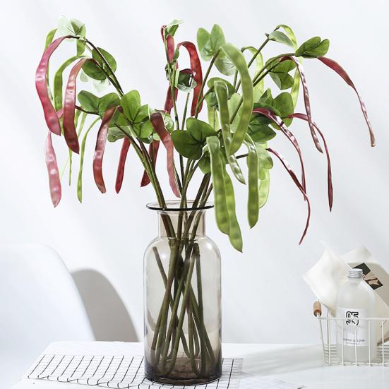 Realistic Hyacinth Bean Artificial Vegatable Decoration Lifelike Simulation Bean Pods for Kitchen Restaurant Home Decor
