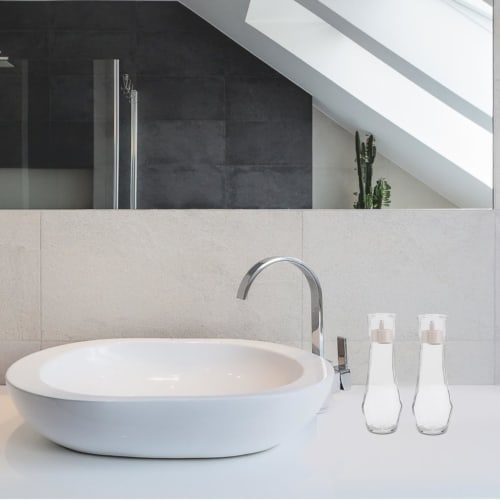 GLEAVI 2-Piece Refillable Mouthwash Bottle with Pump for Oil and Vinegar Soap