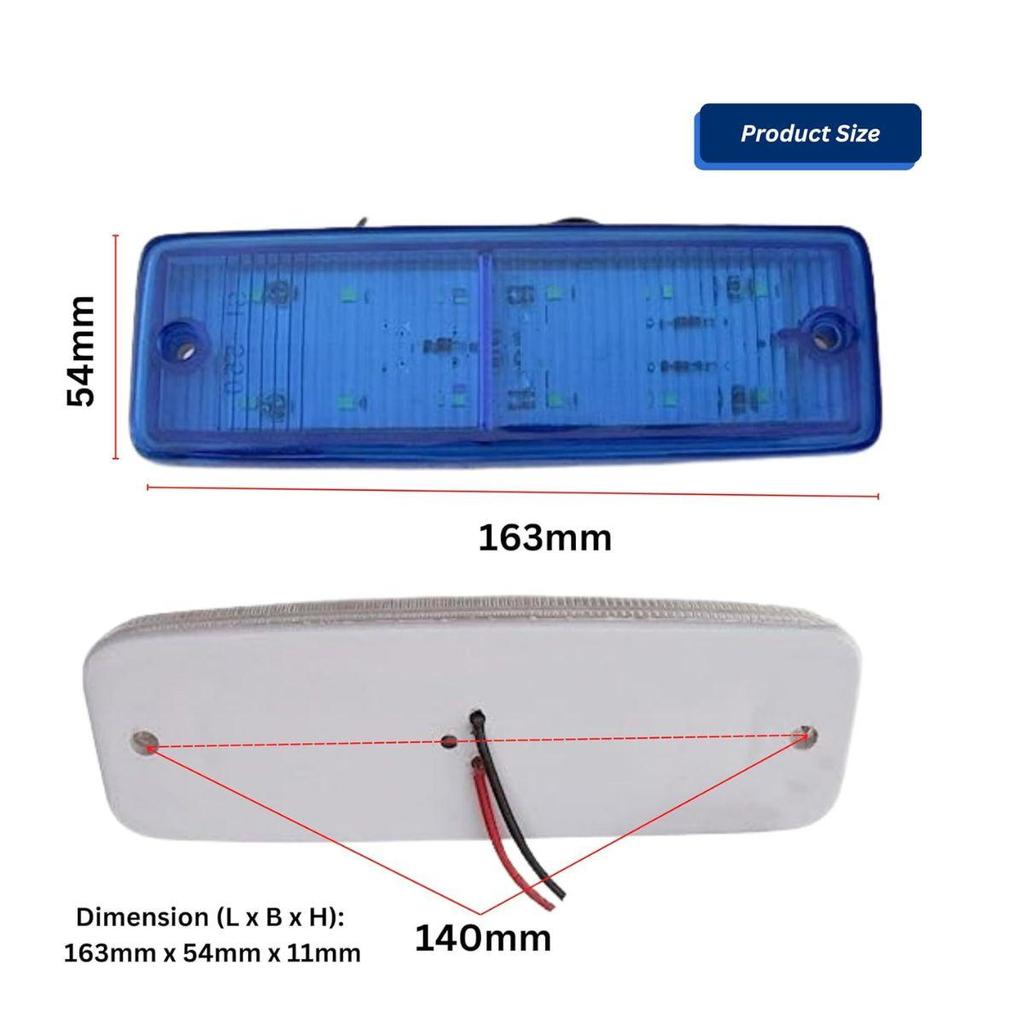 Blue Led Side Marker Light Trailer Rv Marker Rectangular Led/SMD Clearance Marker For Truck Trailer Rv Campervan Pickup Suv Shockproof Universal Fit