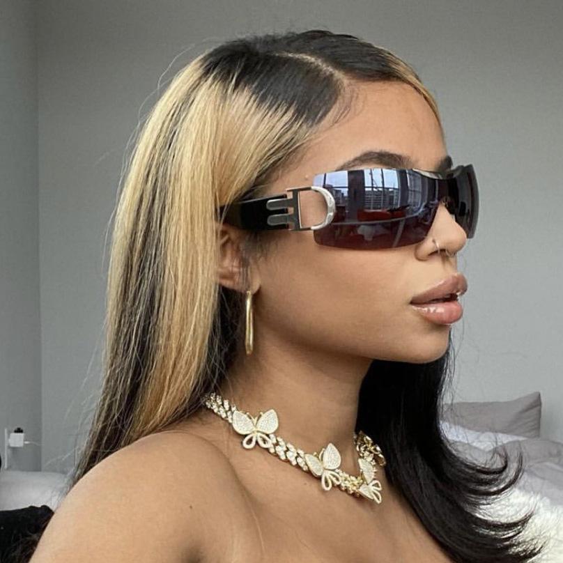 Large Frameless Y2K Sunglasses 2022 - Futuristic Sporty Design