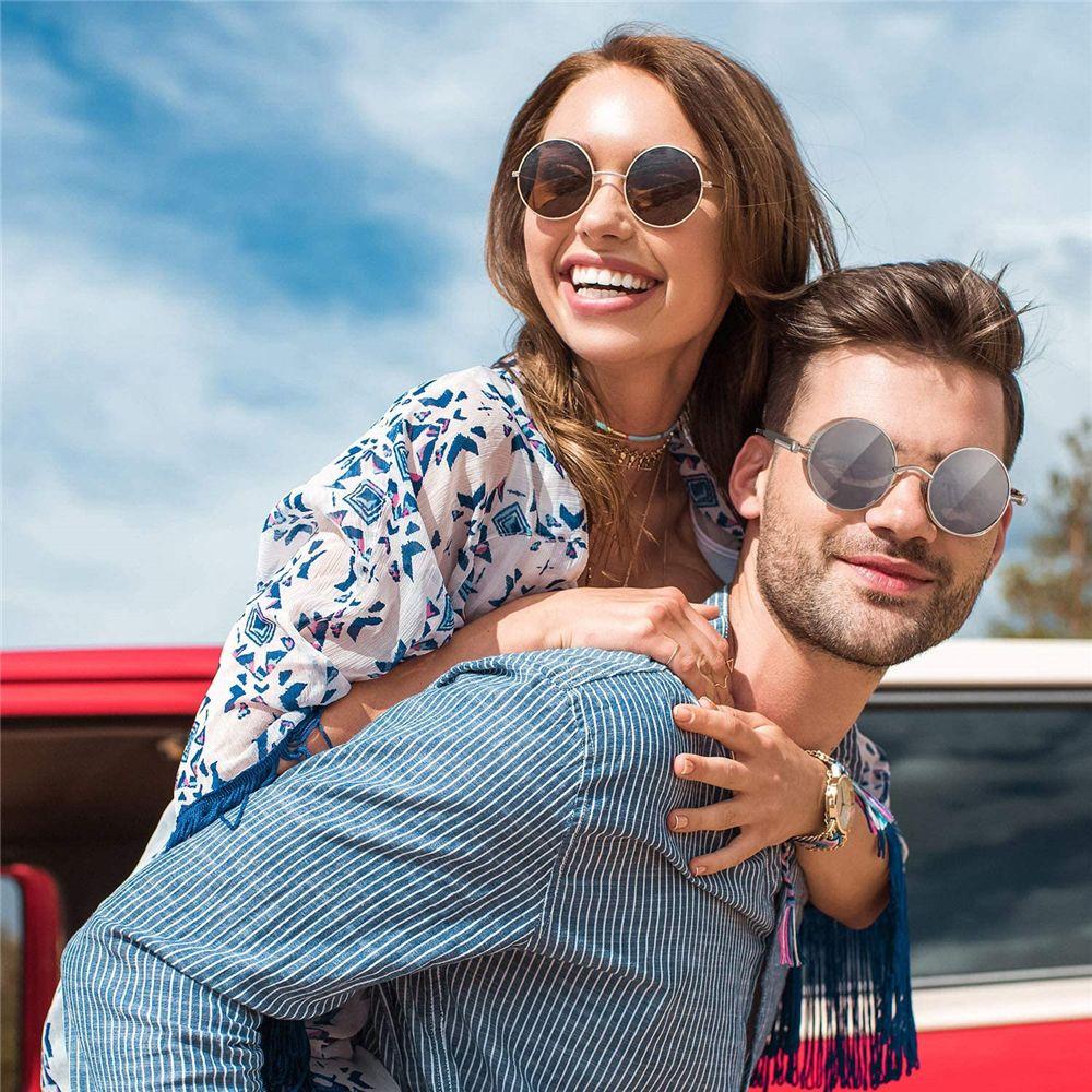 Women Men Round Retro UV400 Protection Steampunk Sunglasses Eyewear Gothic Sun Glasses