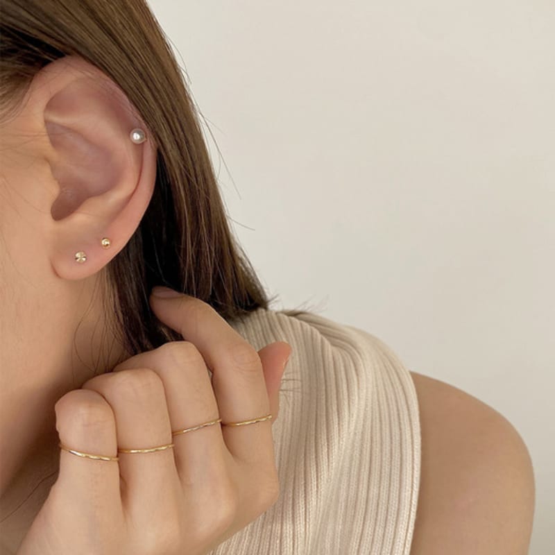 Taupe [Exclusive] 14k Gold Earring Set - 4 Basic Earrings