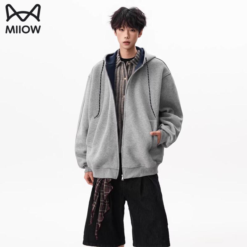 Unisex Heavyweight Colorblock Zip-Up Hoodie M