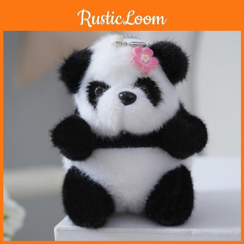 Backpack Plush Panda Pendant Keychain Cartoon Bag Decorations Toy Gift Kids