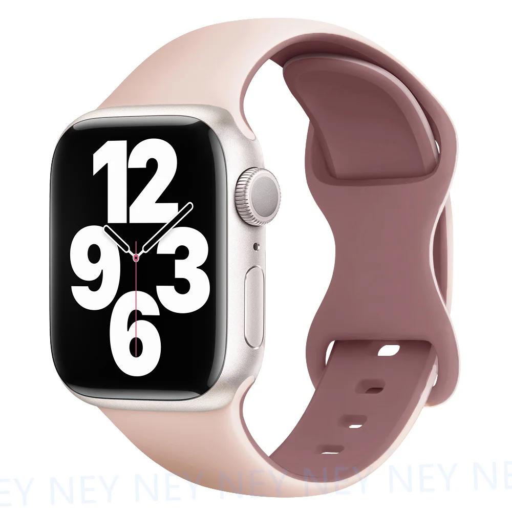 Silicone Strap For Apple Watch Band 45mm 44mm 40mm 41mm 49mm 38mm 42 Correa Bracelet iWatch series 6 ultra2 7 8 9 se 44 mm band