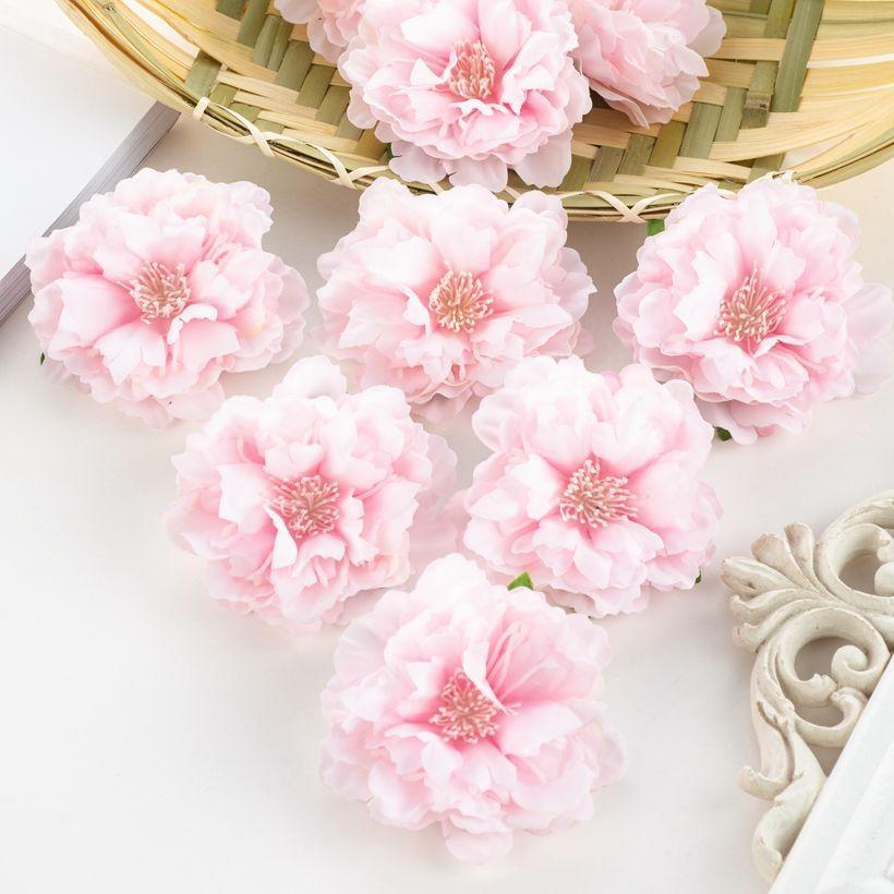 50/80pcs Artificial Silk Peony Flower Diy gift hairpin Home Party Wedding bridal bouquet wreath Decoration Outdoor Garden arch