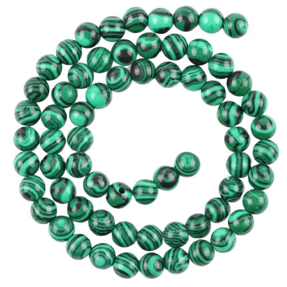 Green Malachite Stone Round Beads 15"Strand Smooth Loose Spacer Beads 4/6/8/10/12mm for Jewelry Making DIY Bracelets Accessories