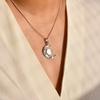 Mother Of Pearl Pendant Moon Celestial Necklace 925 Sterling Silver Pendant For Mother Wife Or Fiance