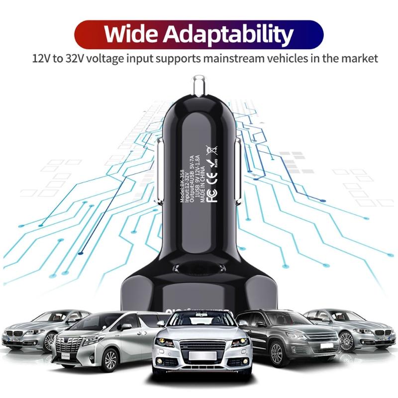 4 Ports 3 USB Car Charger Quick Charge 3.0 Universal Fast Charging In Car 4 Port Mobile Phone Charger