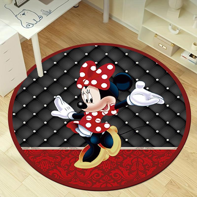 

1pc Minnie Mouse Home Decorative Round Carpet, Office Circular Rug, Outdoor Gift Mat - Elegant Design with Polka Dots and Bow RD05162 80cm by 80cm