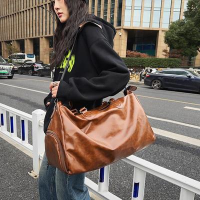 Ruiying Retro Wasserdichte Unisex PU-Leder Reisetasche - Großes Fassungsvermögen für Fitnessstudio & Flugzeuggepäck