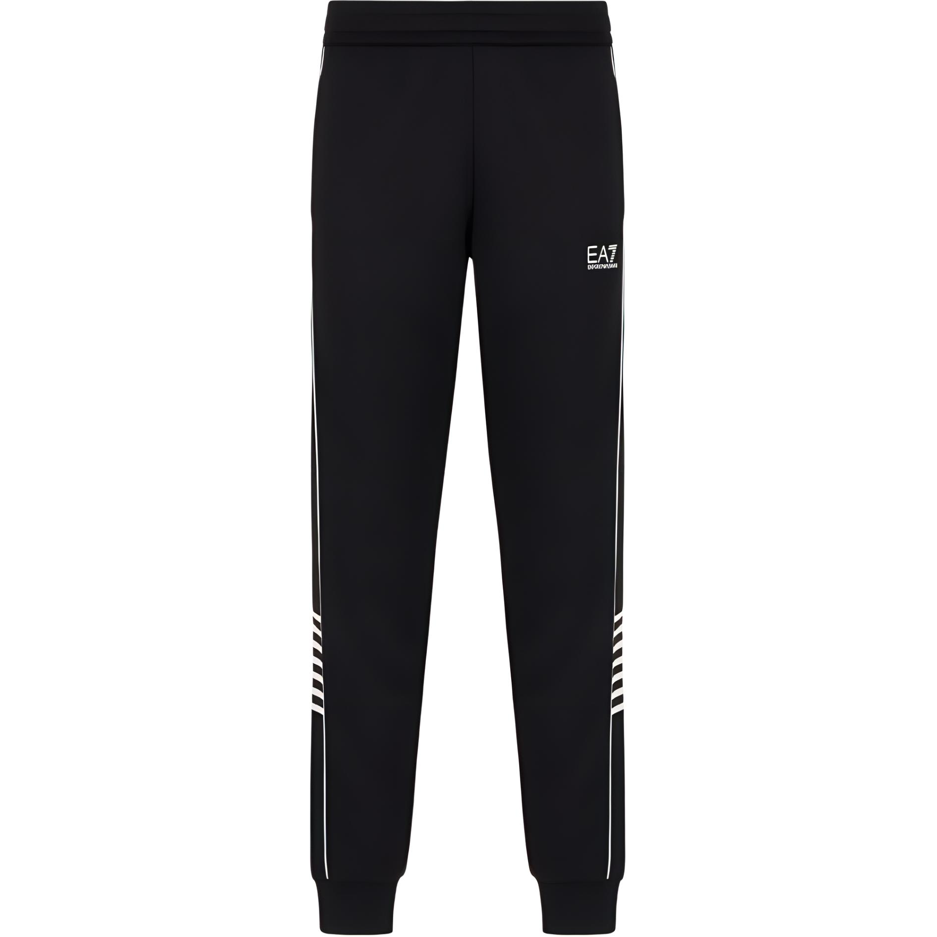 

Emporio Armani EA7 Весна-Лето 2024 Брюки повседневные мужские с логотипом, средней посадки, с манжетами, Черный 6DPP53-PJ16Z-1200 S