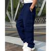 Männer Casual Cargo Hosen Elastischer Bund Kordelzug Multi Taschen Hip Hop Hosen Gerade Breite Bein Lange Hosen