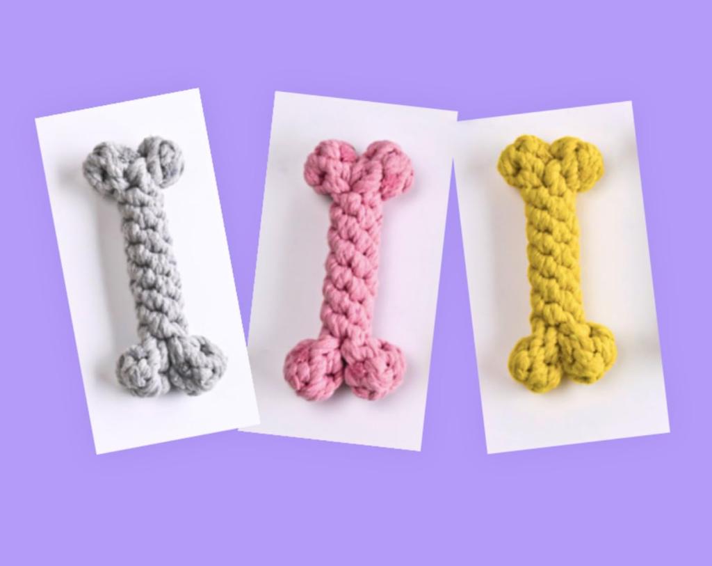 Cotton Gobble Dog Chew Dog Toy with Stress and for Medium Dogs x CHIPP'S Toy, Rope, Teething, Relief, Anti-Mischief, (Gray 2)