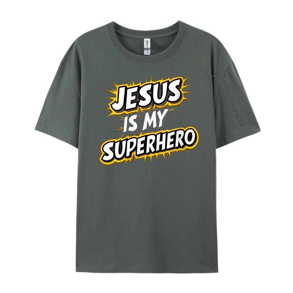 Womens Jesus Is My Superhero Christian God Religious Comic Boy Graphic Tees Unisex Unisex's Shirt harajuku clothing