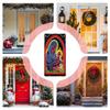 Christmas Door Cover Decoration Fabric Fluorescent Religious Jesus Scene Backdrop Christmas Porch Sign Banner Decor For Indoor