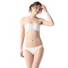 AMOSTYLE Bandeau Bra Panties Lace 1202 C70M Size (Removable Straps) & Set, Chic, (White),