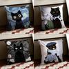 Black Ccat Cushion Cover Reversible Soft Durable Pillow Cover Home  Car MultiScene Use for Daily Comfort