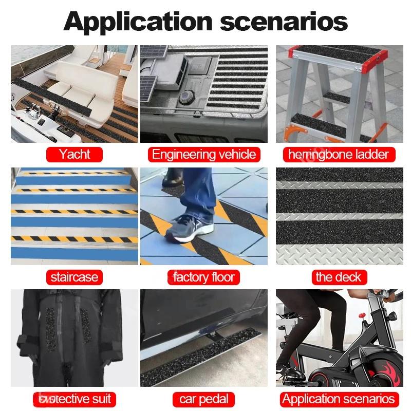 PVC Anti-Slip Tape Outdoor Anti Stickers High Friction Non Slip Traction Tape Abrasive Adhesive For Stairs Safety Tread Step