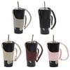 Leather Cup Cover Pouch Portable Water Bottle Sleeve Bag Leather Carrying Strap Insulating Cups Milk Tea Coffee Cups Accessories