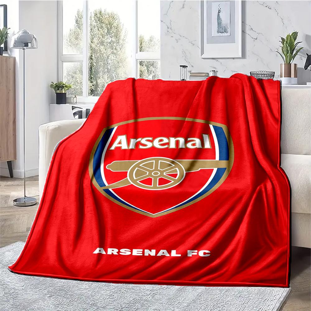 Arsenal F.C Theme Printed Blanket - Perfect for Couch, Bed, Travel & Outdoor Use | Machine Washable, Cozy & Durable.