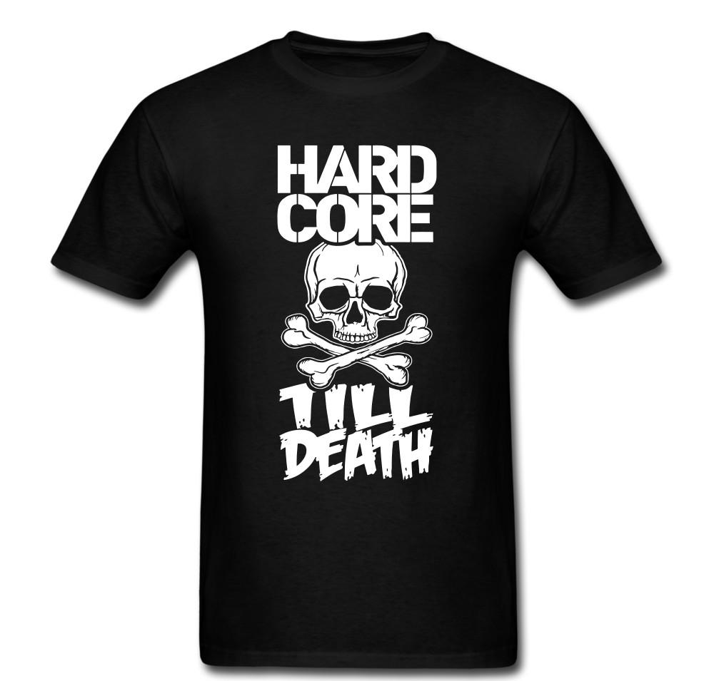 Hard Core Till Death Skull Bones Fight T Shirt Tee Unisex