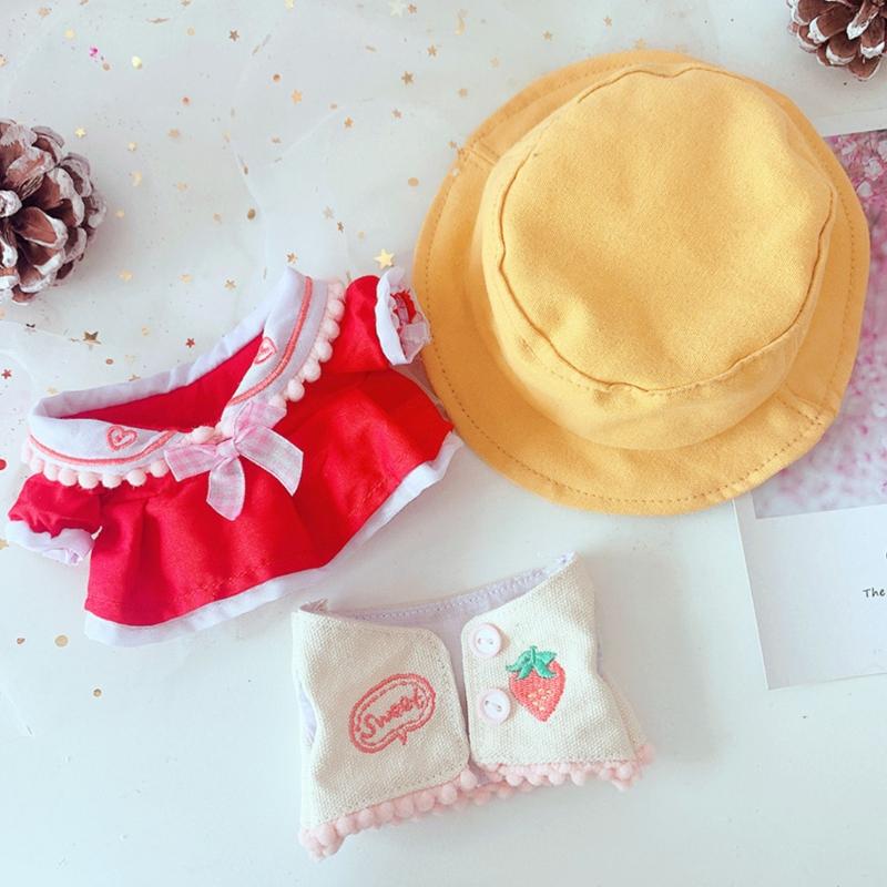 8in Barbi Doll’s Vest/Dress & Hat/Canvas Sneakers for Girls Dollhouse Role for Play Game DIY Toy Accessory Party Sup