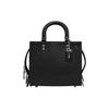 Rogue 20 Solid Color Zipper Closure Leather Shoulder Crossbody Tote Bag Small Women Bags Black CH364-LHBLK