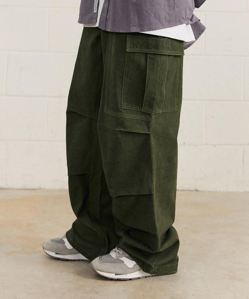 FILLUMINATE Cotton Washed Cargo Pants - Khaki
