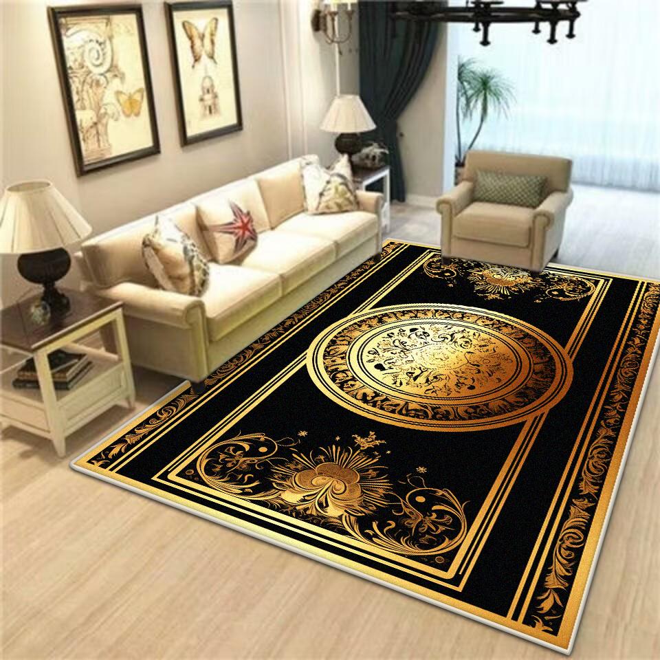 Modern Luxury Gold Large Living Room Carpet Home Decoration Luxury Non-slip Chinese Style Large Room Rugs Washable Rug Mat floor