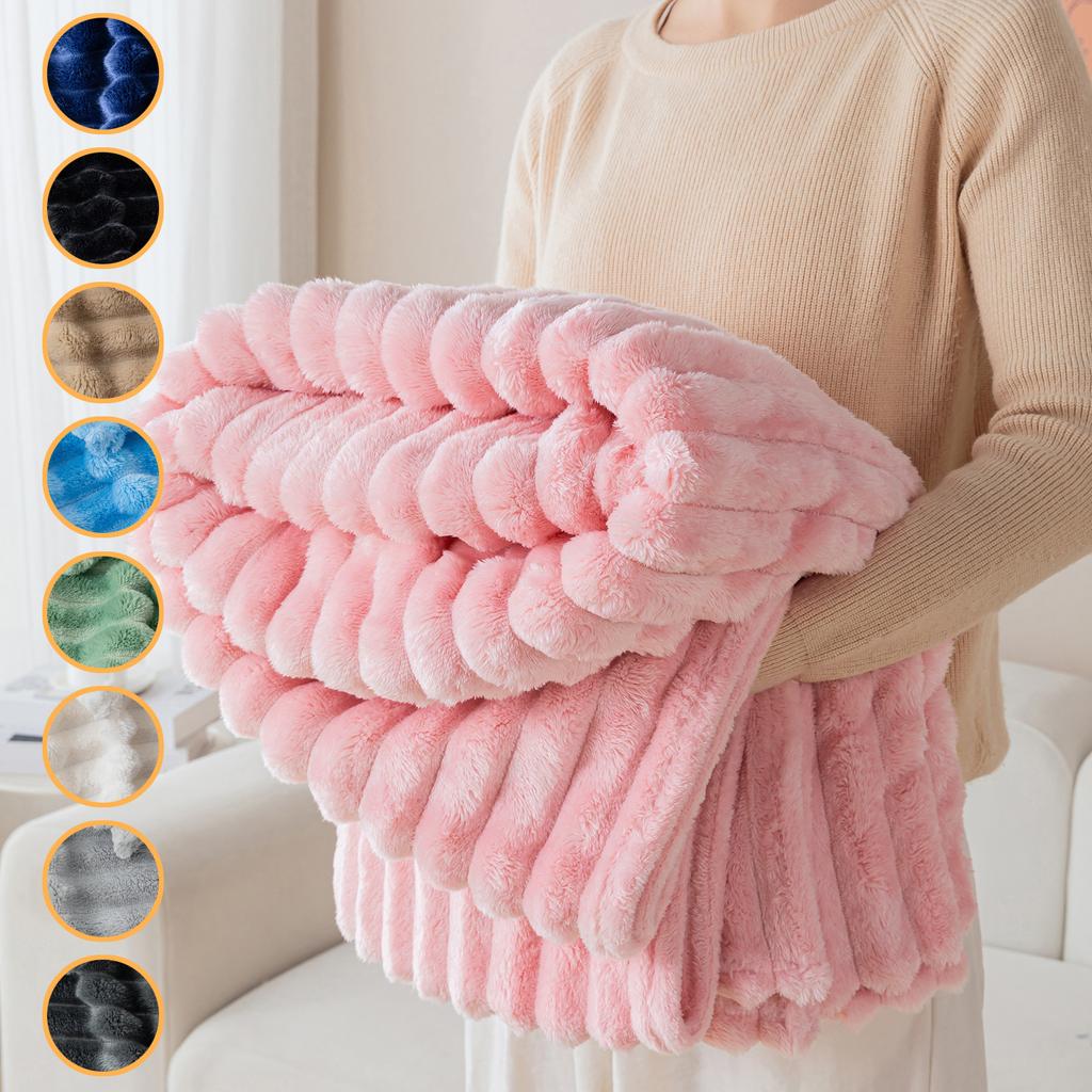 1pc Thick and Warm Flannel Blanket, a Comfortable and Warm Blanket for Bedrooms, Suitable for Sofas, Beds, and Seasonal Gifts