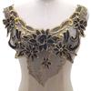 Water Soluble Lace Collar, Gold Thread Collar, Mesh Bottom Embroidered Corsage DIY Lace Accessories, Black Gold