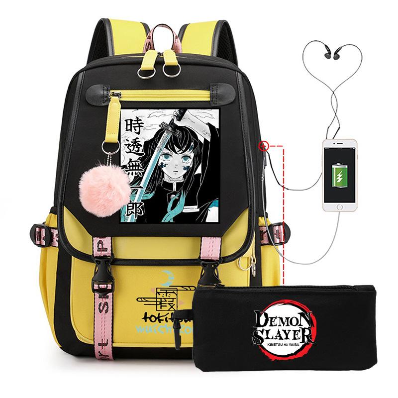 Anime School Bag Tokitou Muichirou Peripheral Backpack Set Student Pencil Bag