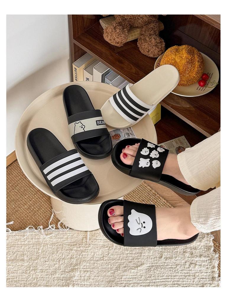 Men's and Women's Summer Striped EVA Slippers - Soft, Non-Slip, Indoor Bathroom Shoes