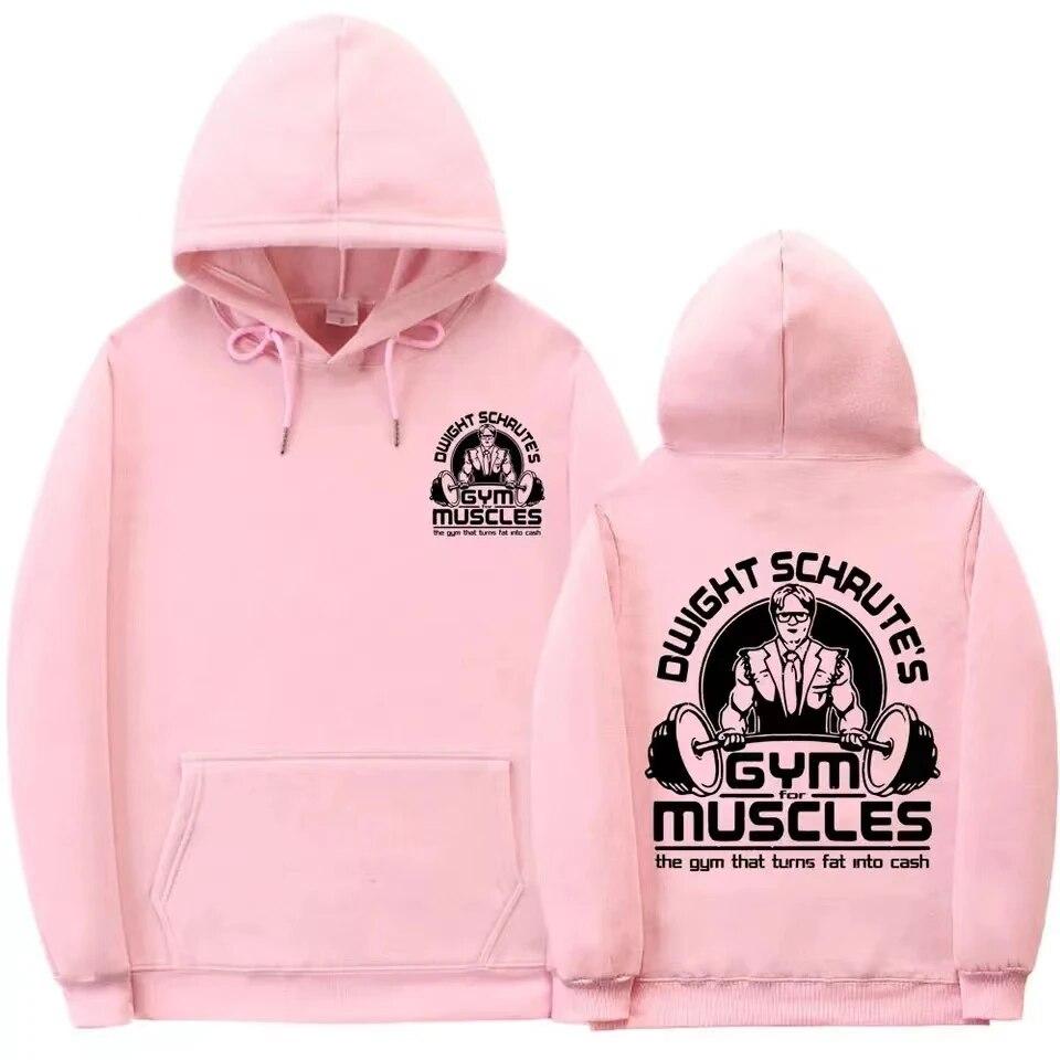 

Тренажерный зал Дуайта Шрута для мышц Тренажерный зал, который превращает жир в деньги Толстовка с двусторонним принтом унисекс Женская толстовка оверсайз унисекс S