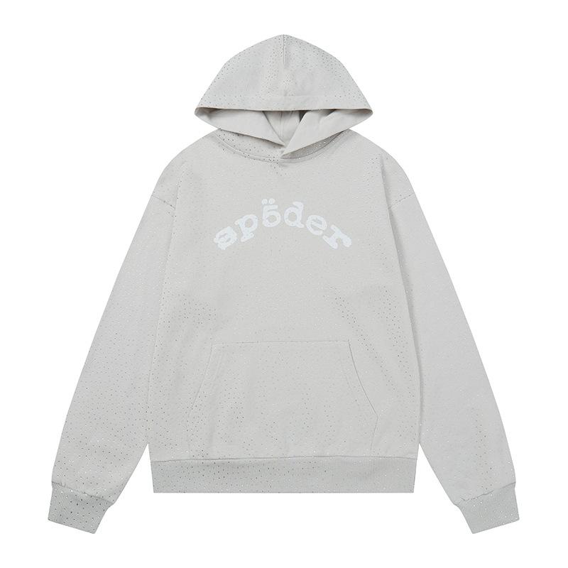 American street autumn and winter new hip hop ins wind full of hot diamonds Internet celebrity same hooded terry sweater multi-color