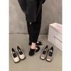 One-word buckle premium thick heel summer Internet celebrity versatile single shoes women  feeling foreign spring Mary Jane shoes