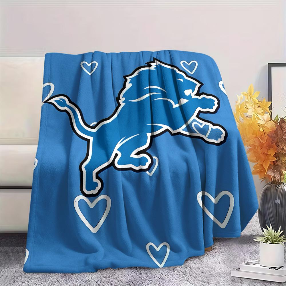 Detroit Lions Print Flannel Blanket, High quality Comfortable for All Seasons, Home Decor, Warmth and Comfort, Perfect for Christmas Gifts