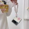 Pro Samsung Galaxy Z Flip 4 Case náramek s 3 hvězdičkami Transparentní skládací pouzdro Pro Samsung Z Flip 3 nárazuvzdorný pevný zadní kryt