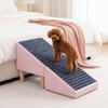 Safety Foldable 2-in-1 Dog Stairs Solid Wood Removable Pet Steps Non-Slip Waterproof Pet Ladder for Elderly Dogs