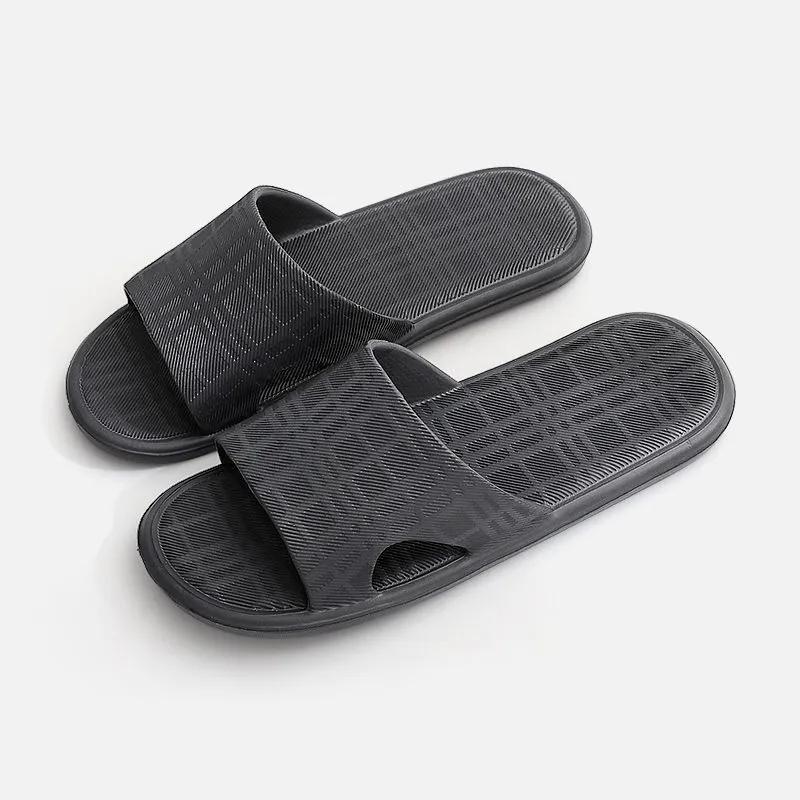 Men's Indoor Plus Size Slippers Spring Summer Outdoor Couple Slippers Women's Solid Color Non-slip Flat Bathroom Slippers