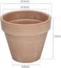 Set of 4 Moka Terracotta Flower Pots - 13 Cm with Rim - For Indoor and Garden - KOTARBAU®