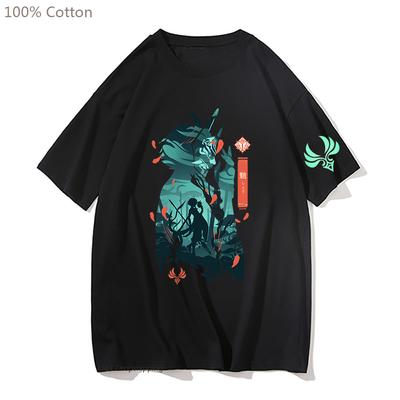Genshin Impact Tricou Kitsune Fox Mask Cămăși Femei Tricouri casual Haine grafică Anime Tricou Zhongli Xiao
